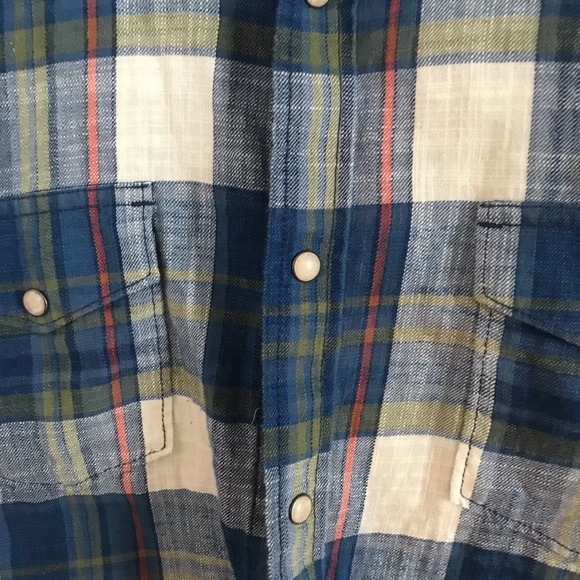 Lucky Brand Western plaid shirt men’s large - Picture 5 of 5